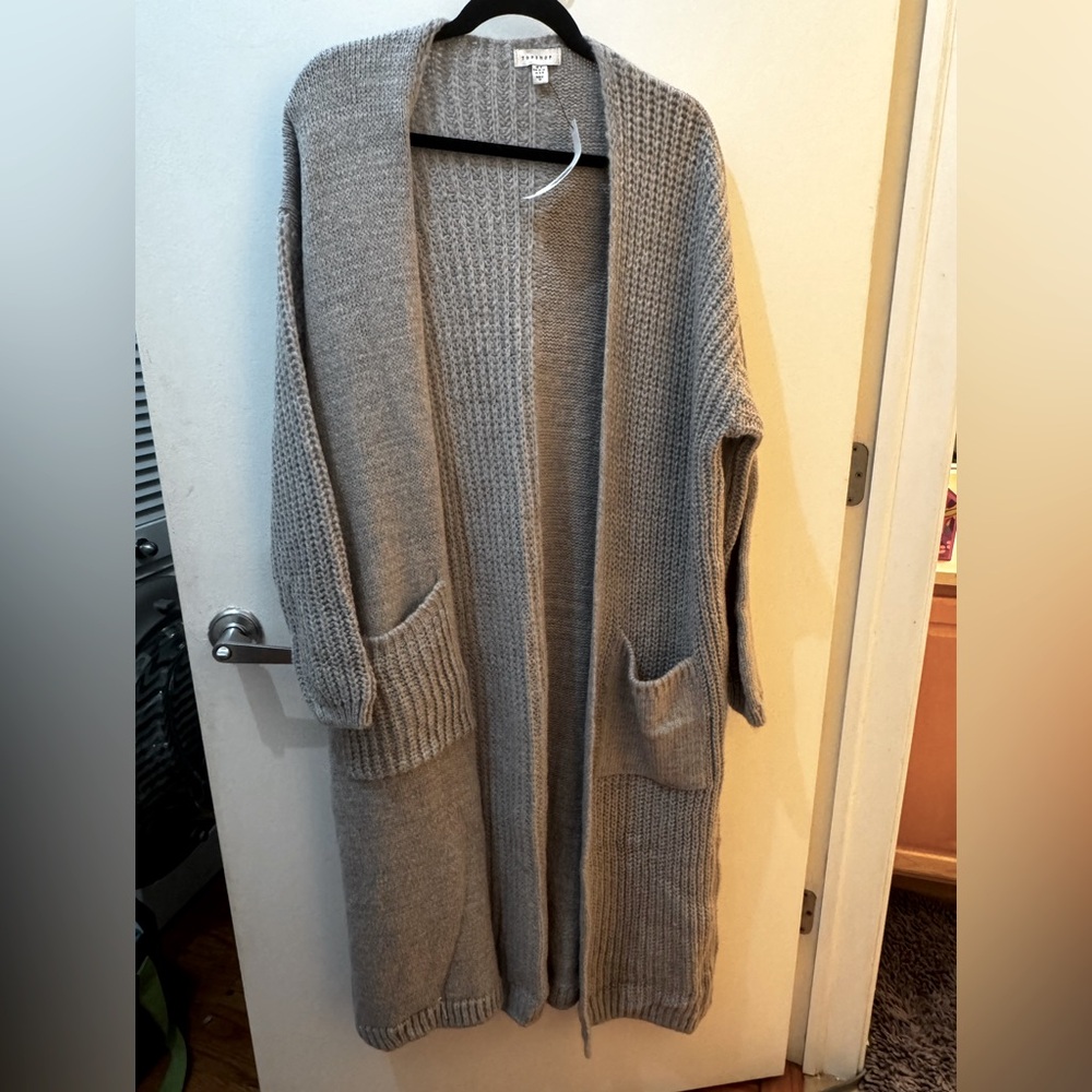 Topshop Mixed Stitch Longline Cardigan